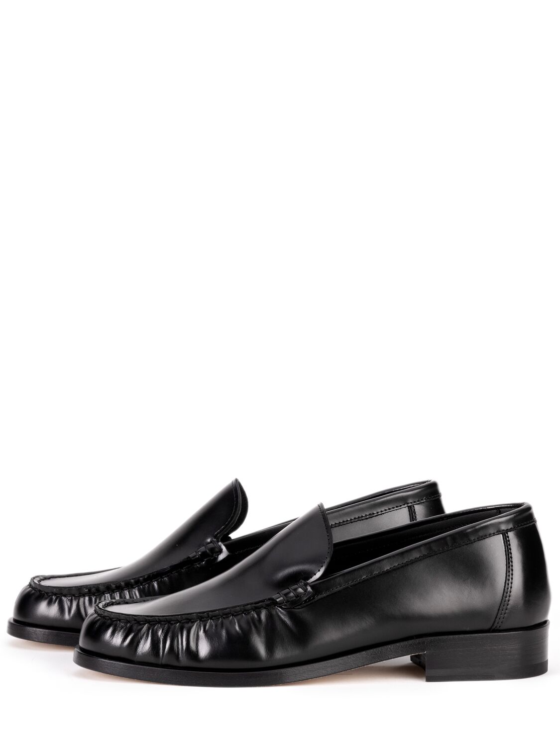 Shop Legres 20mm Leather Loafers In Black