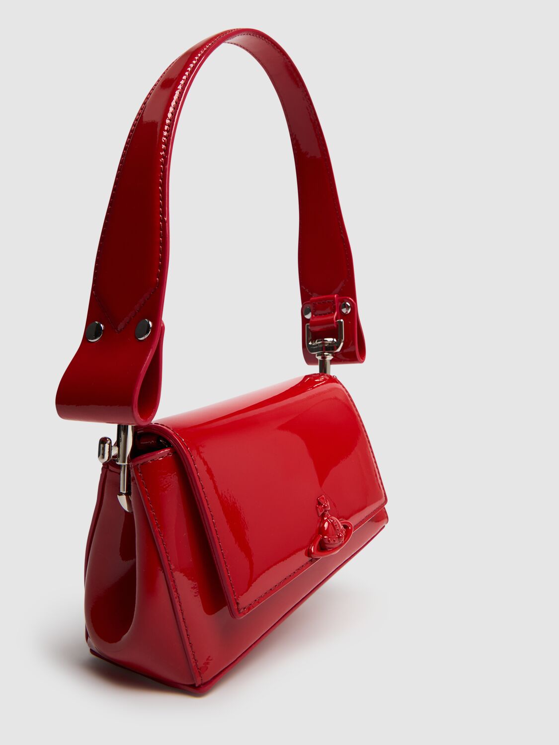 Shop Vivienne Westwood Small Hazel Patent Leather Bag In Red Enamel