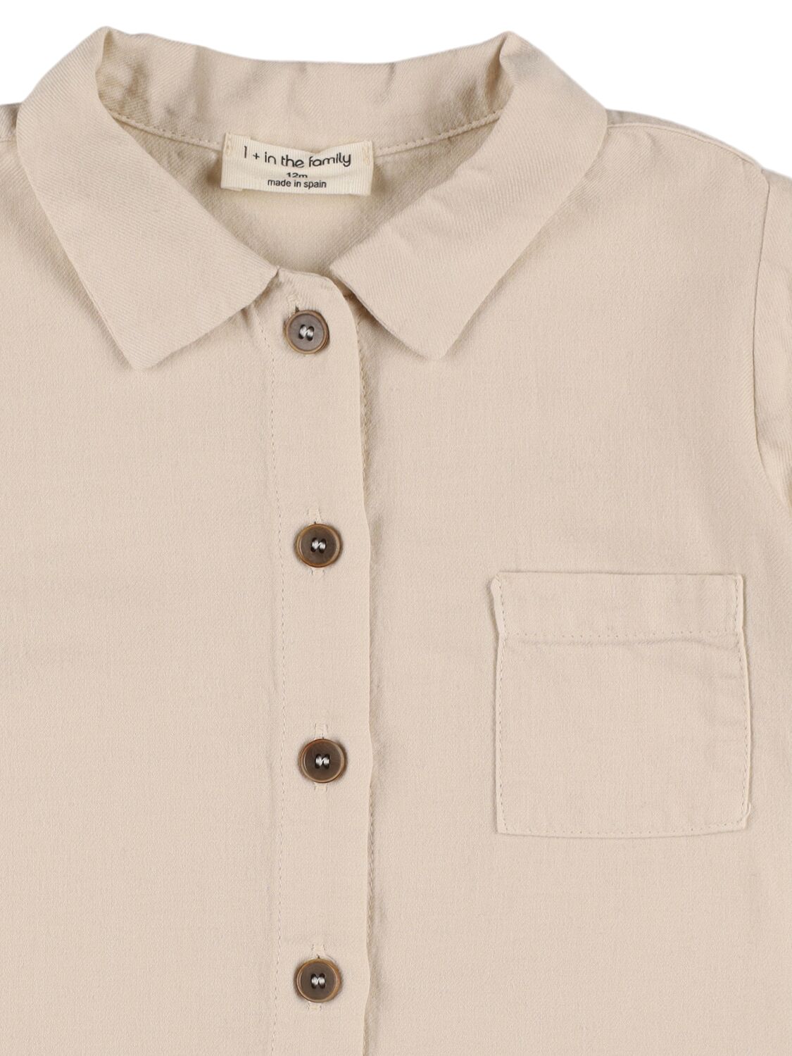 Shop 1+ In The Family Cotton Blend Shirt In Beige