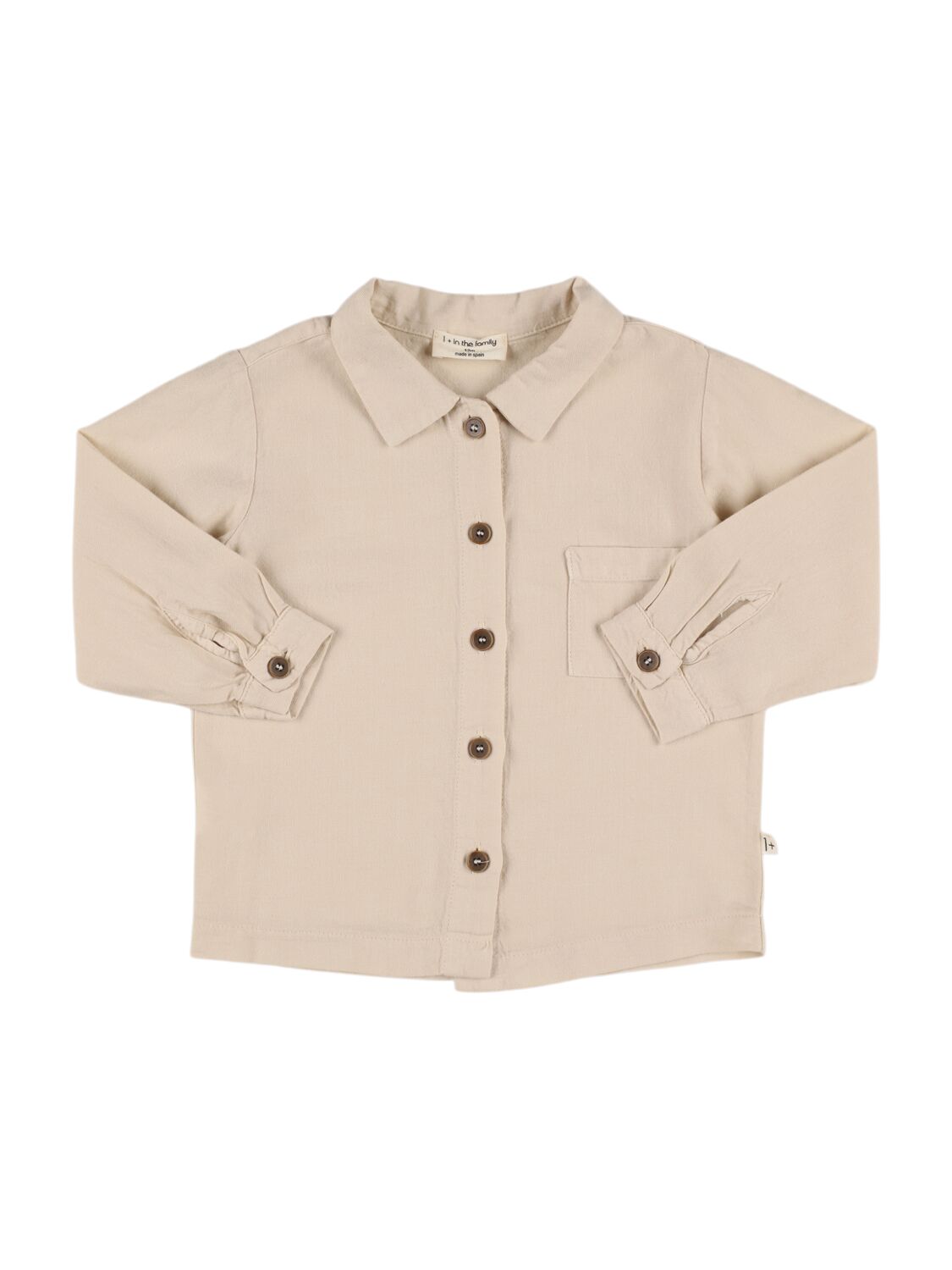 1+ In The Family Babies' Cotton Blend Shirt In Beige