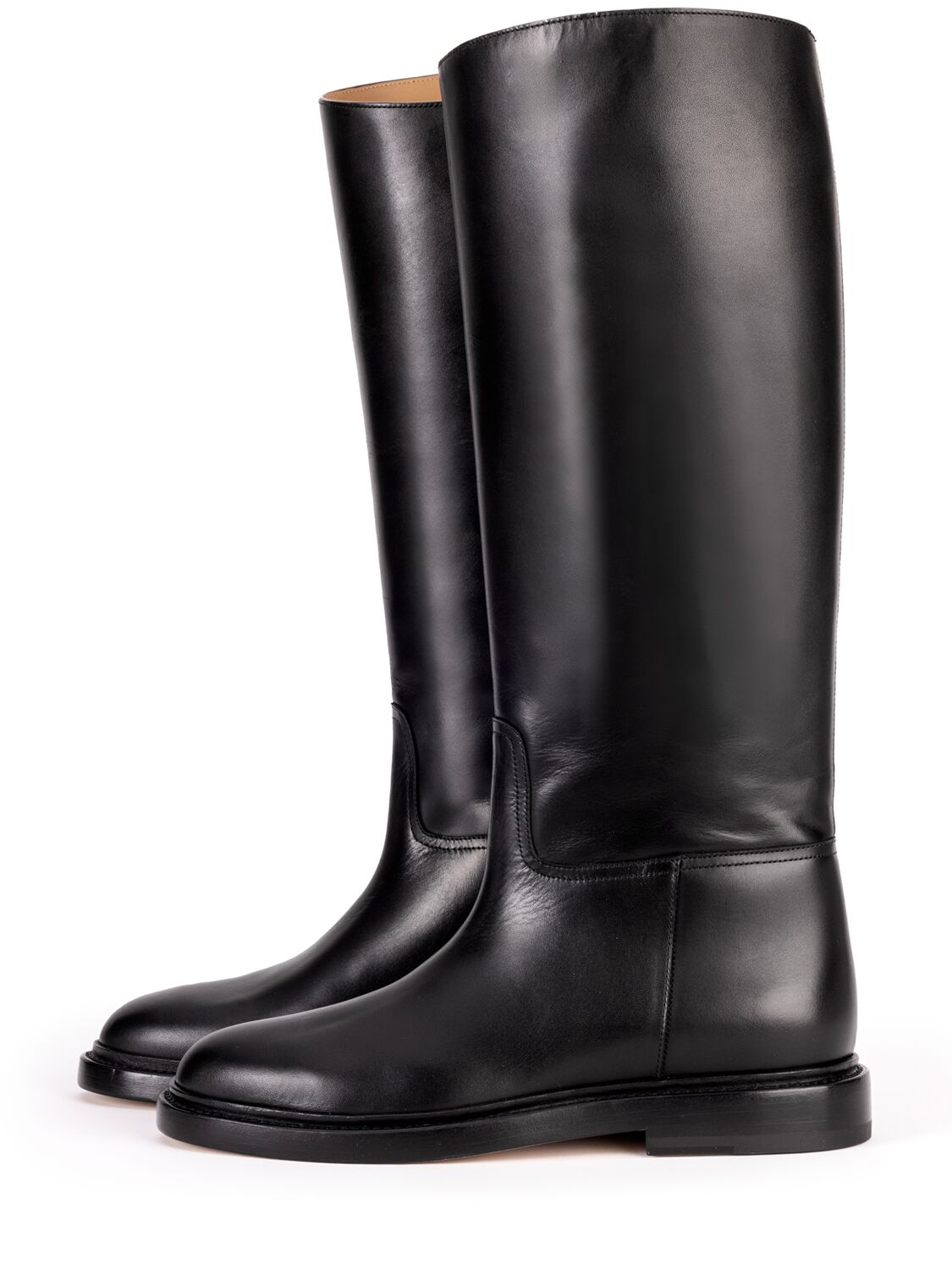 Shop Legres 20mm Leather Riding Boots In Black