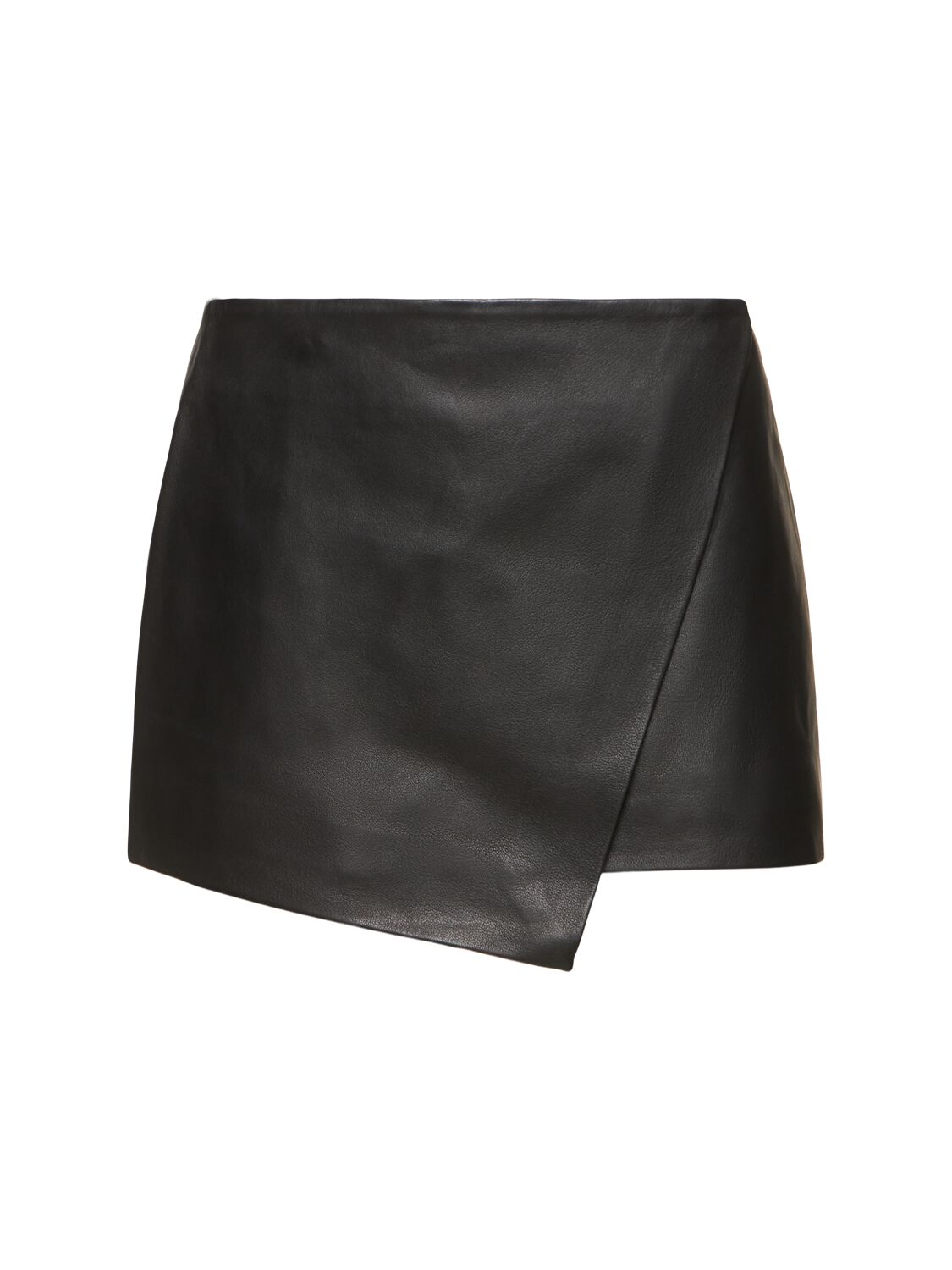 Cleo Leather Mini Wrap Skirt