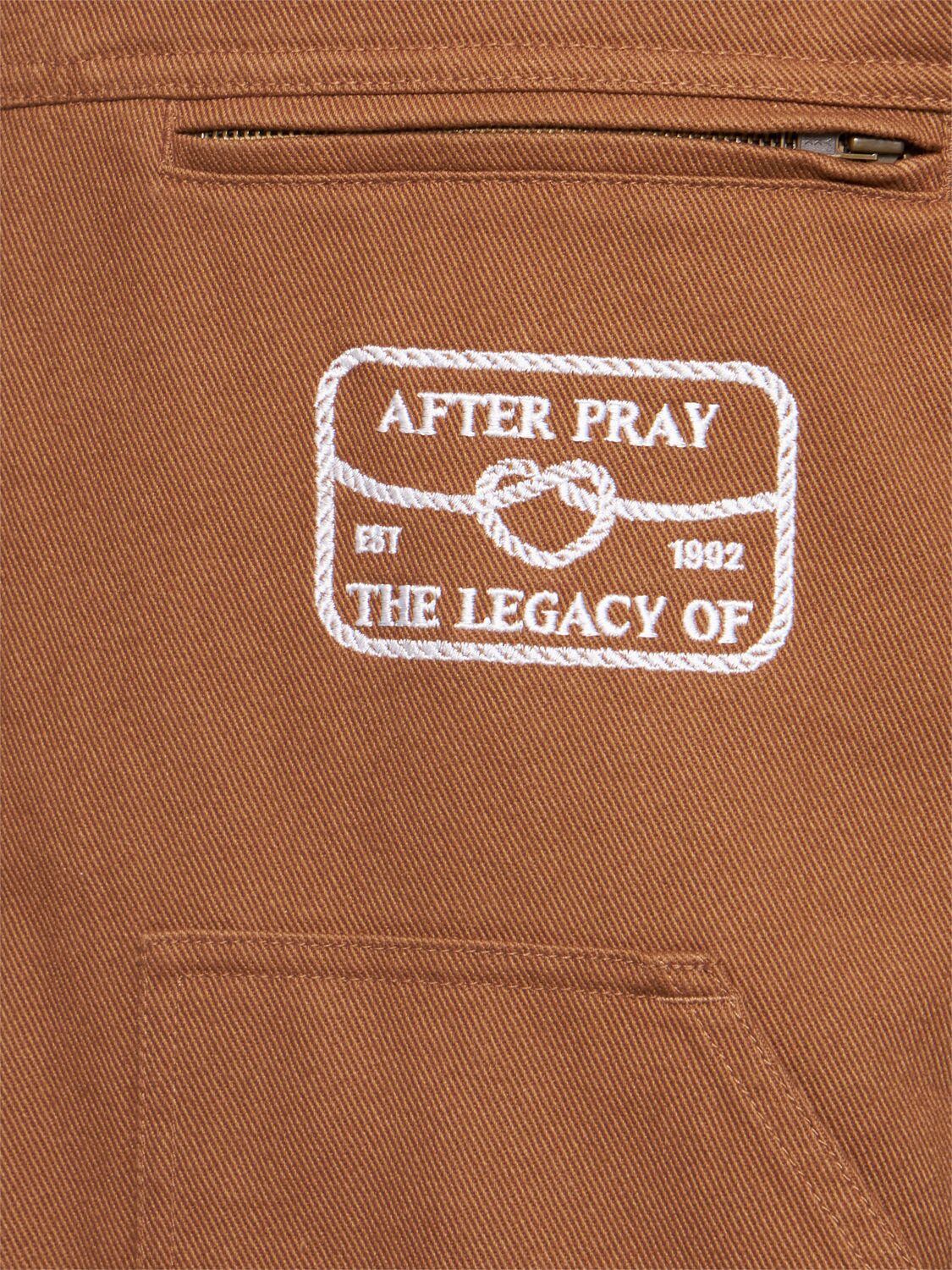 Shop After Pray Hunt Washed Work Jacket In Mocha