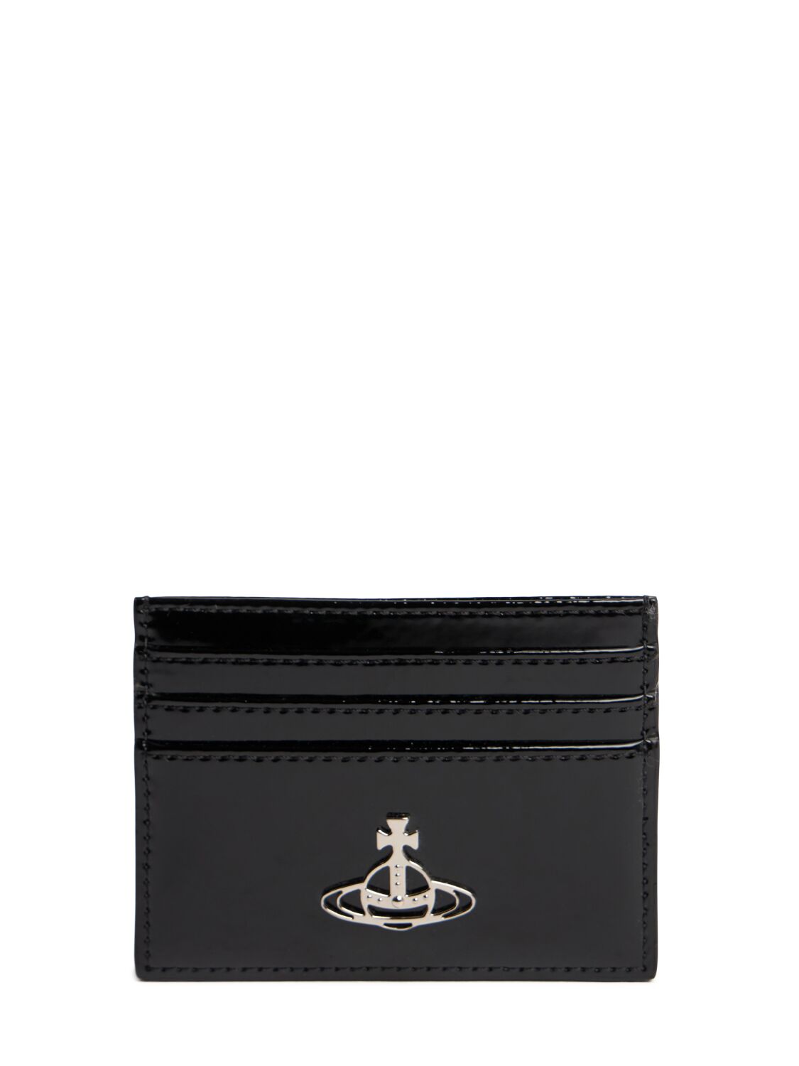 Vivienne Westwood Flat Patent Leather Card Holder In Black