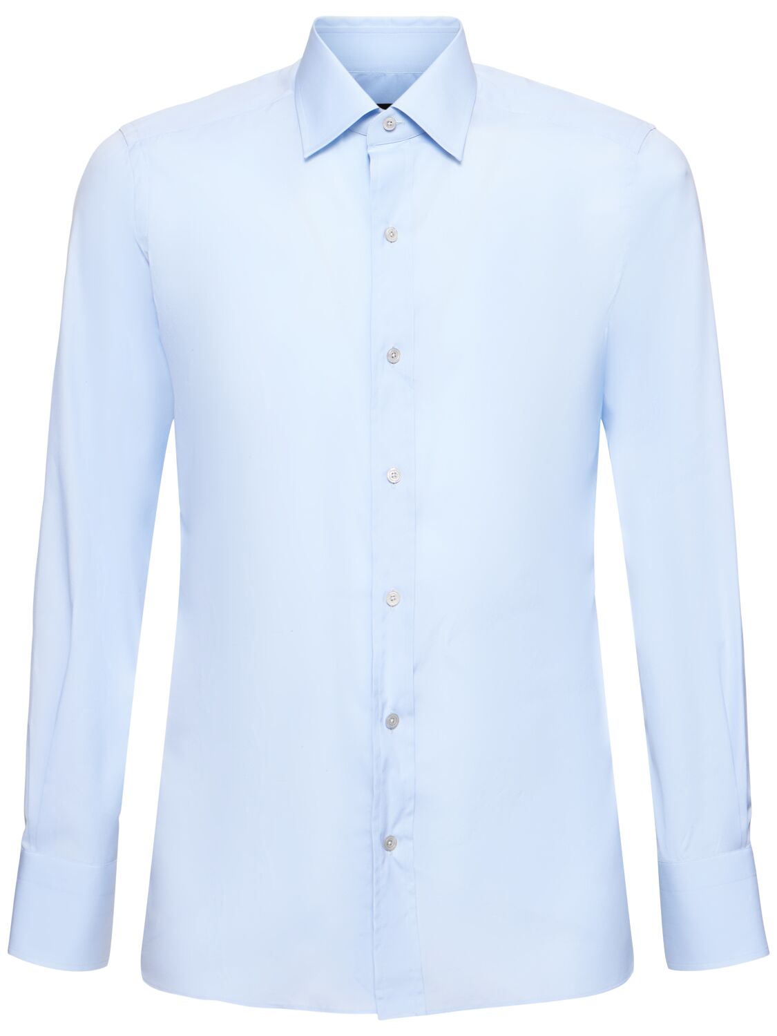 Tom Ford Cotton Poplin Slim Fit Shirt In Light Blue