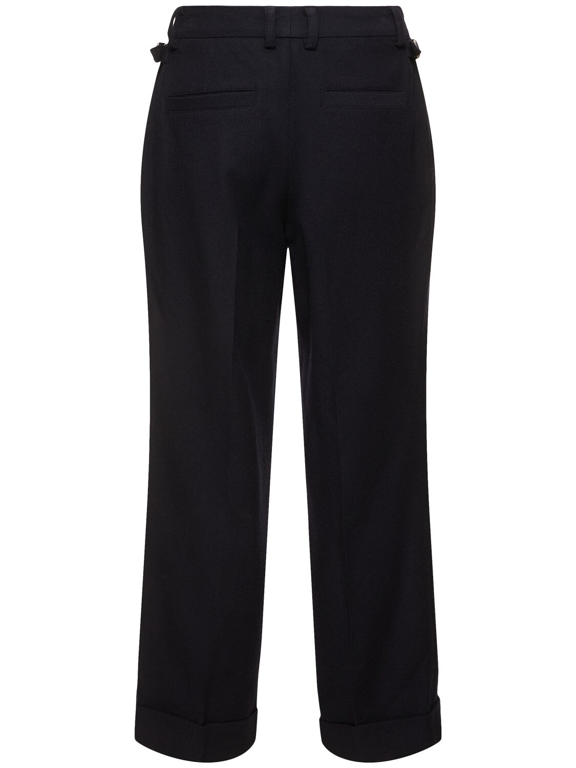 Shop After Pray Cuffed Two-tuck Wool Pants In Navy