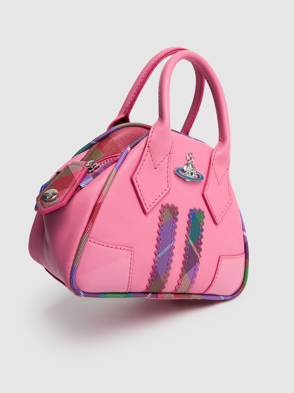 Shop Vivienne Westwood Mini Yasmine Chain Napa Leather Bag In Pink