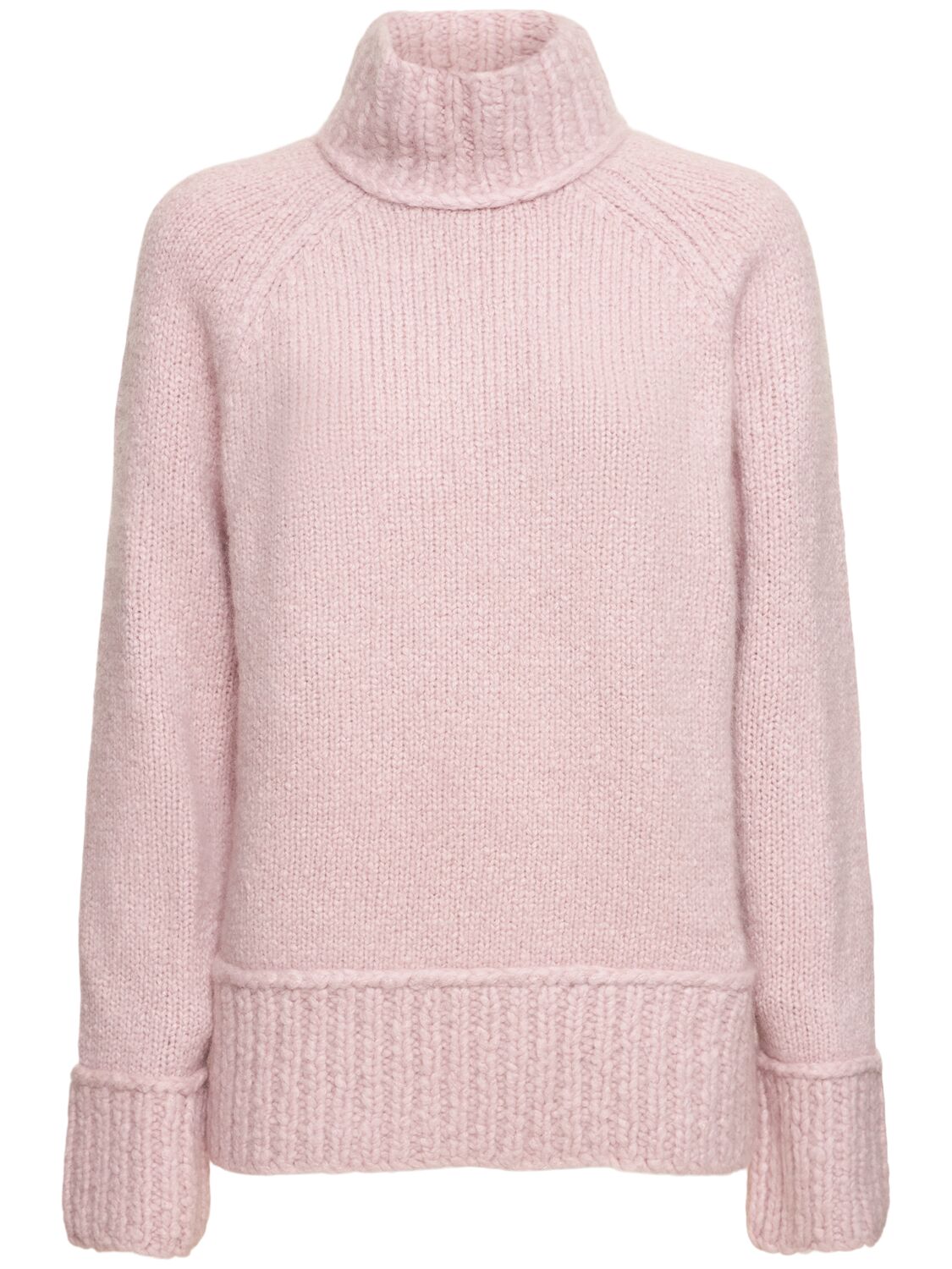 Michael Kors Oversize Cashmere Blend T-neck Sweater In Pink