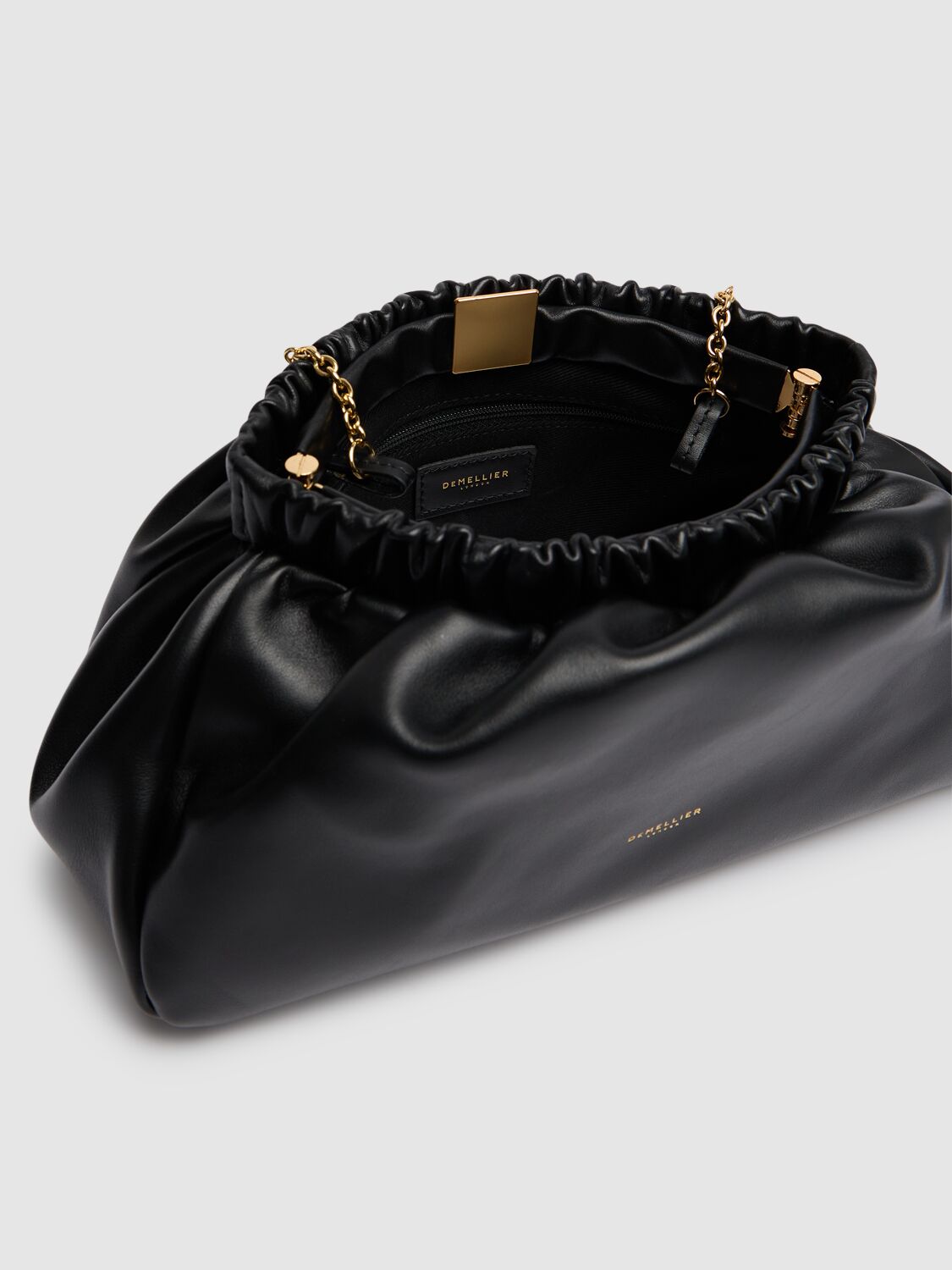 Shop Demellier Miami Smooth Leather Clutch In Black