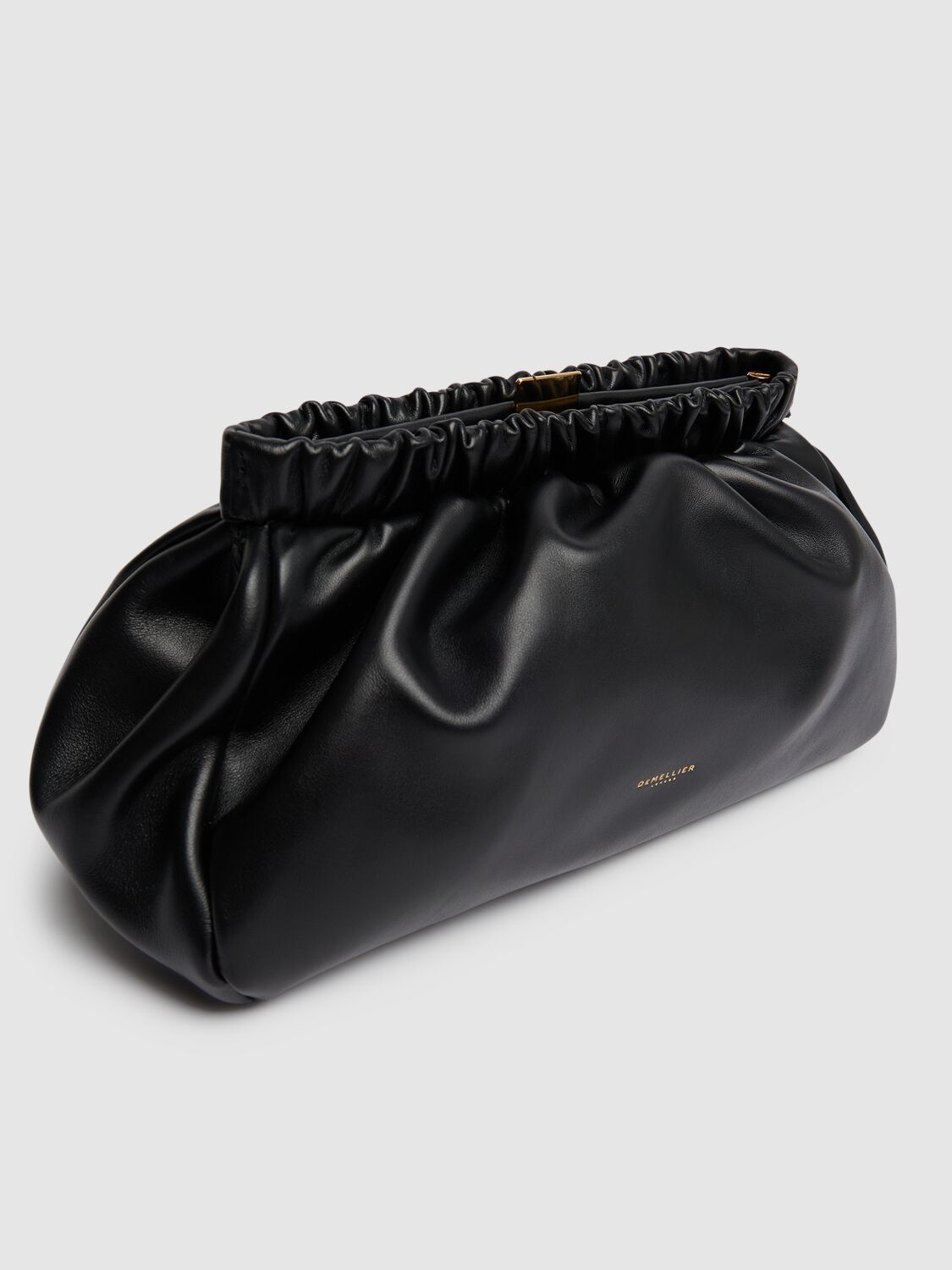 Shop Demellier Miami Smooth Leather Clutch In Black