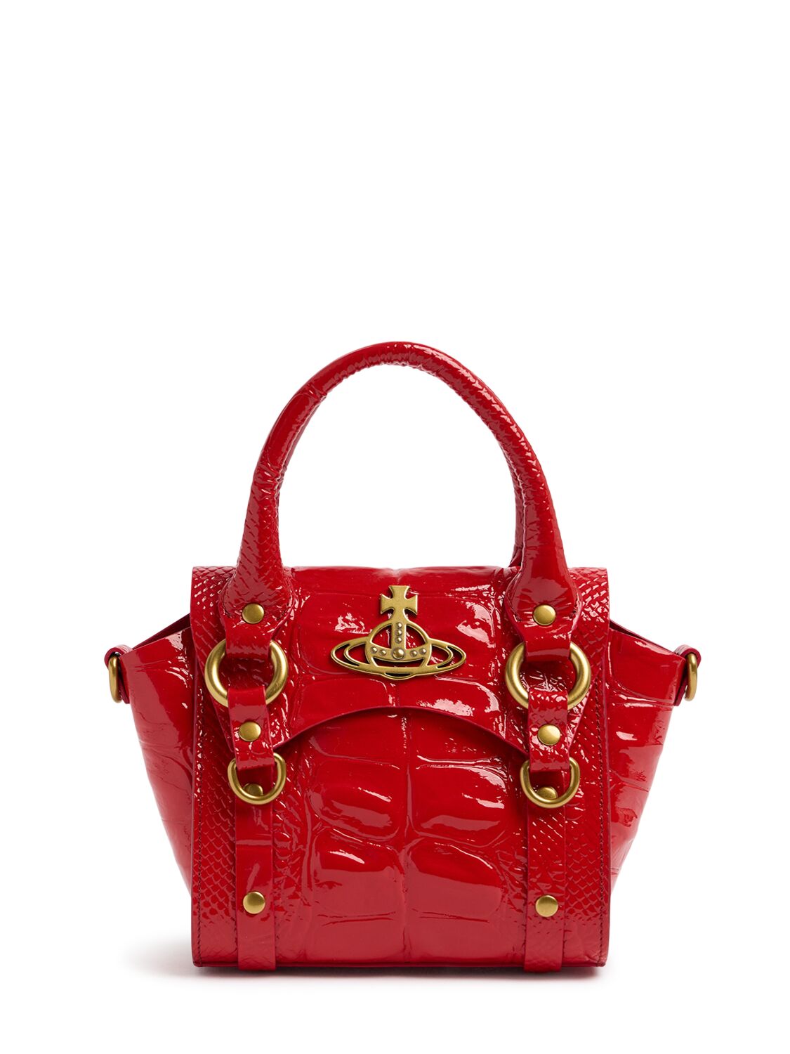 Vivienne Westwood Mini Betty Chain Embossed Leather Bag In Red