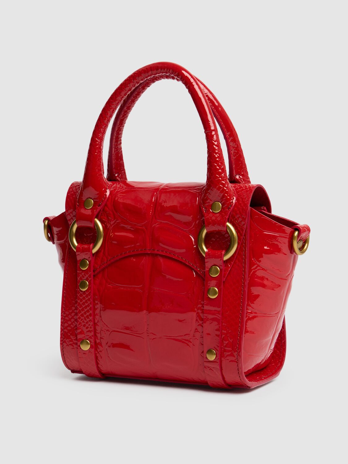 Shop Vivienne Westwood Mini Betty Chain Embossed Leather Bag In Red