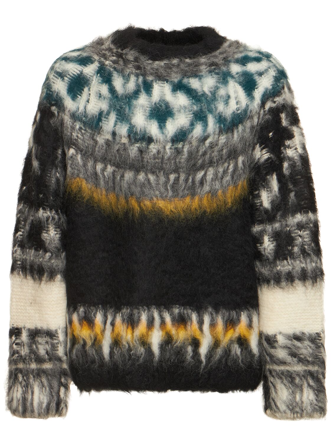 Shop Sacai Pattern Alpaca Blend Knit Sweater In Black