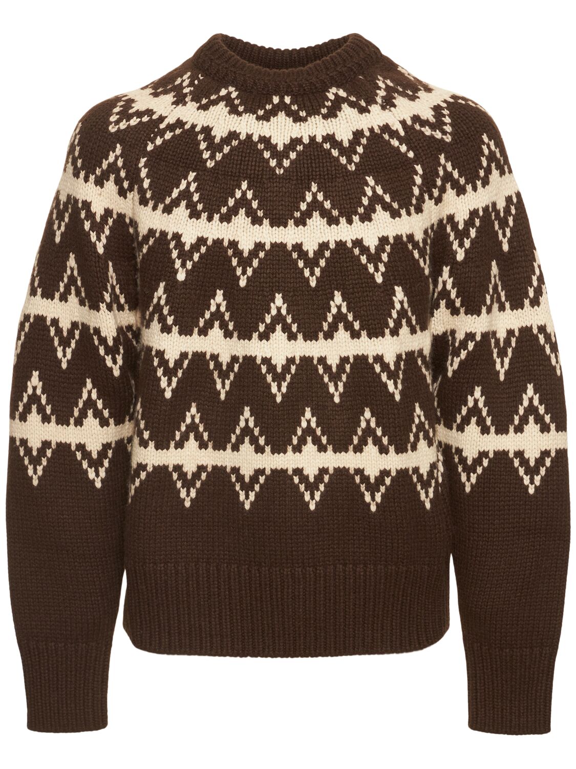 Shop After Pray Odin Jacquard Knit Sweater In Brown