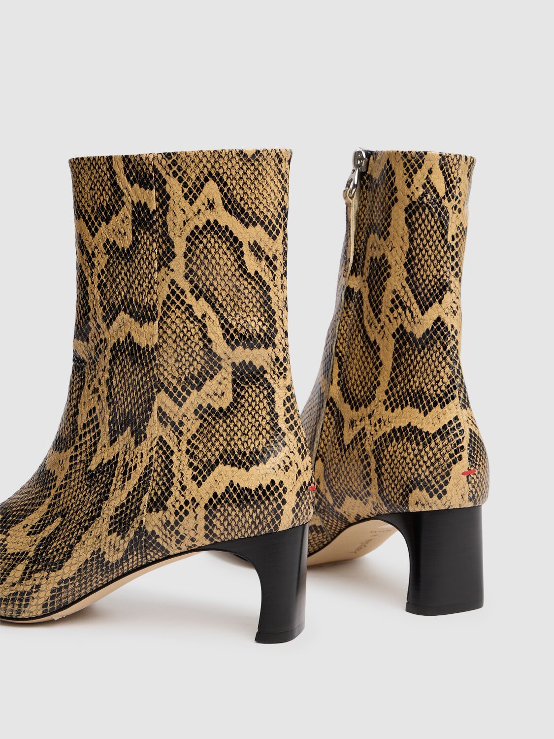 Shop Aeyde 55mm Tabitha Snake Print Ankle Boots In Latte Snake