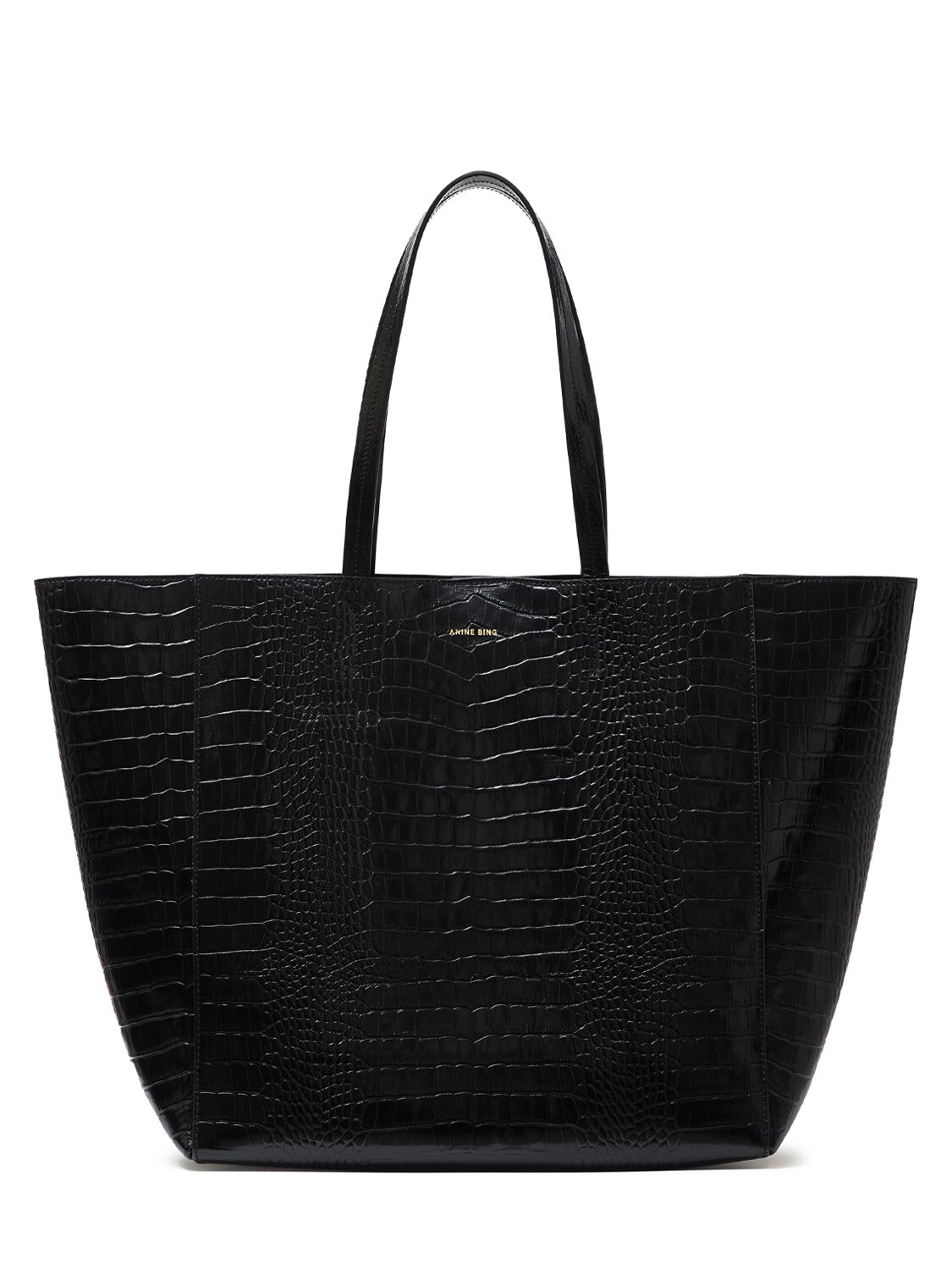 ANINE BING Elly Croc Embossed Leather Tote Bag Cover