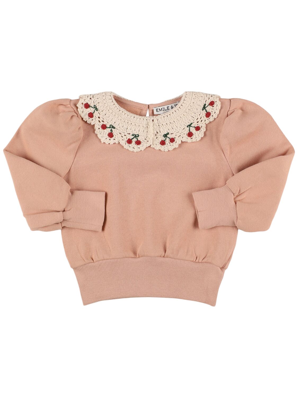 Emile And Ida Cotton Crewneck Sweatshirt In Pink