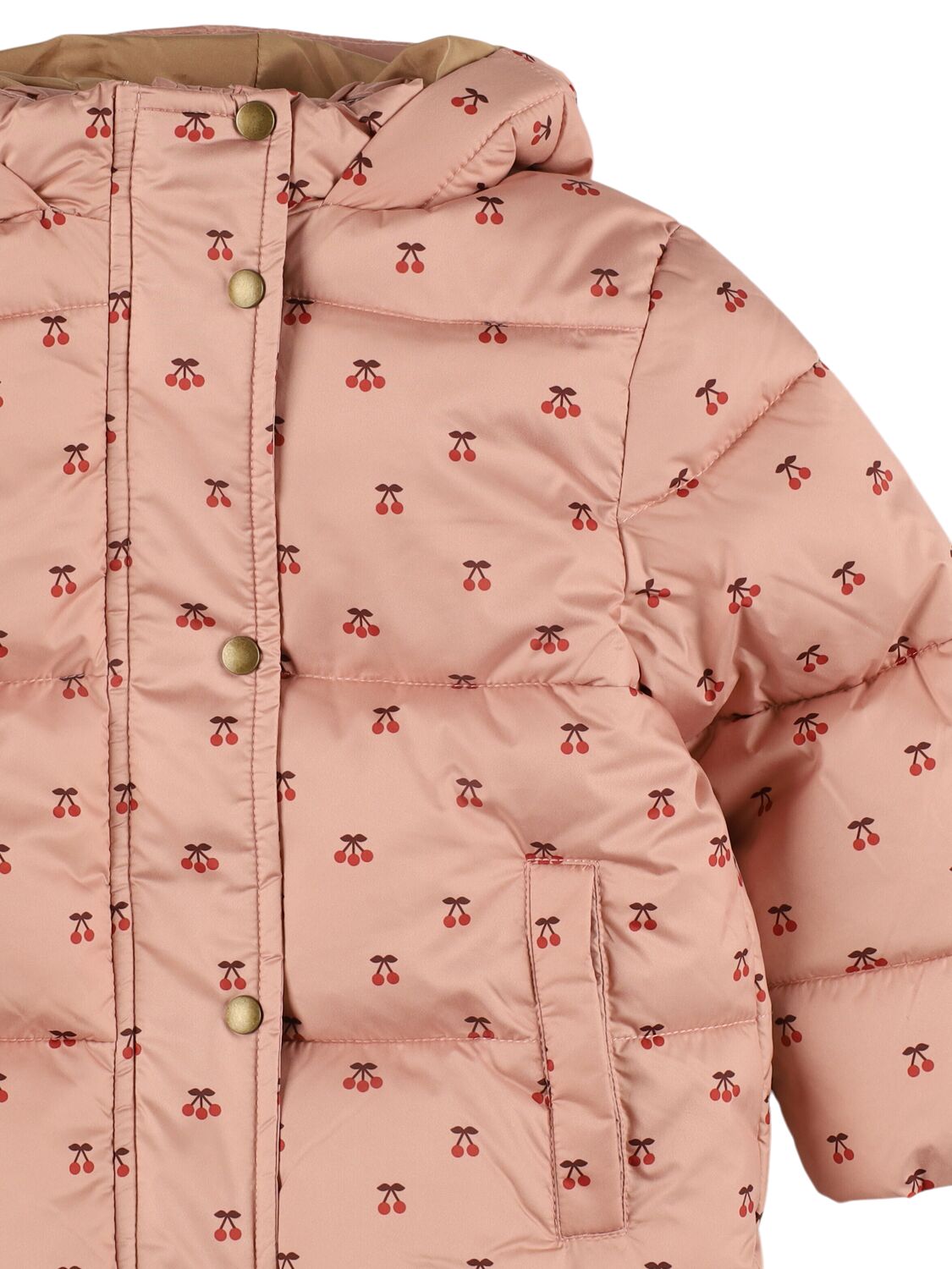 Shop Emile And Ida Printed Poly Hooded Puffer Jacket In Pink