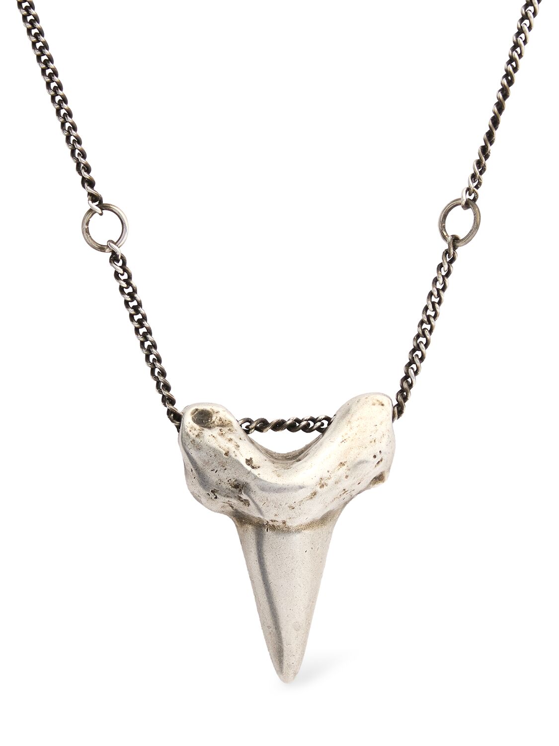 Ann Demeulemeester Dima Necklace W/ Shark Tooth Pendant In Metallic