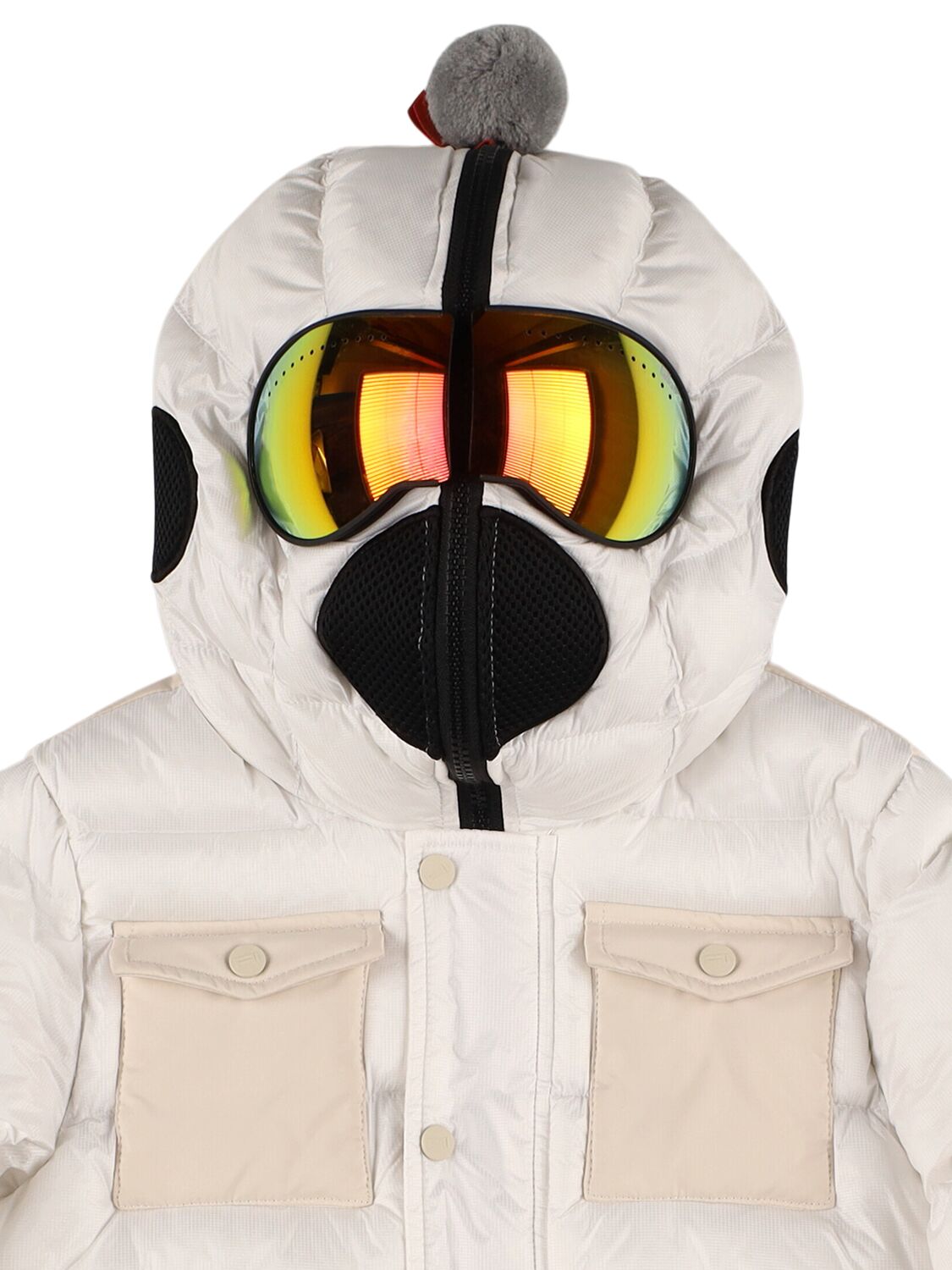 Shop Ai Riders Water Repellent Nylon Puffer Jacket In Off-white