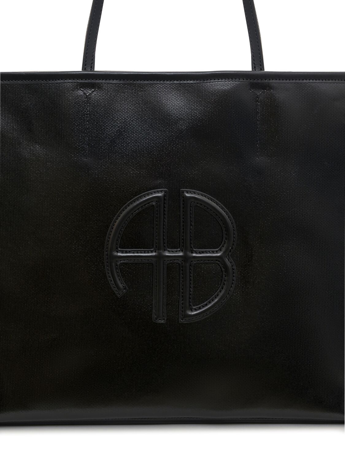 Shop Anine Bing Emma Canvas Tote Bag In Black