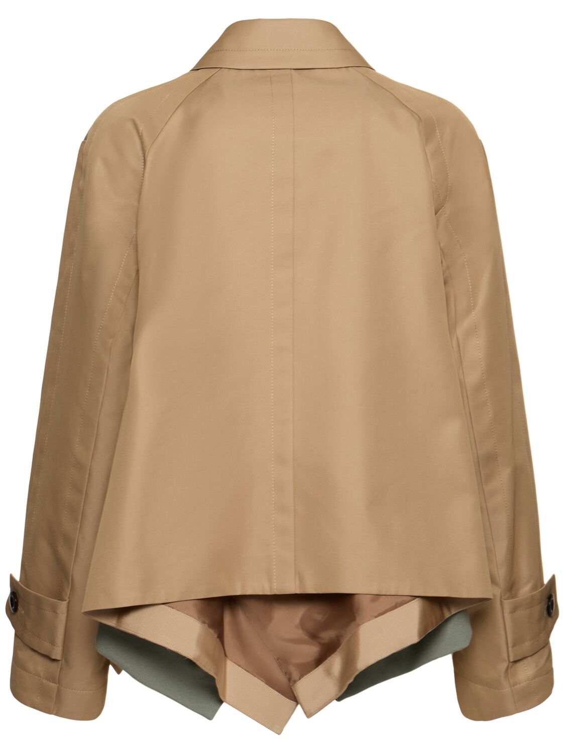 Shop Sacai Cotton Gabardine & Nylon Twill Jacket In Beige