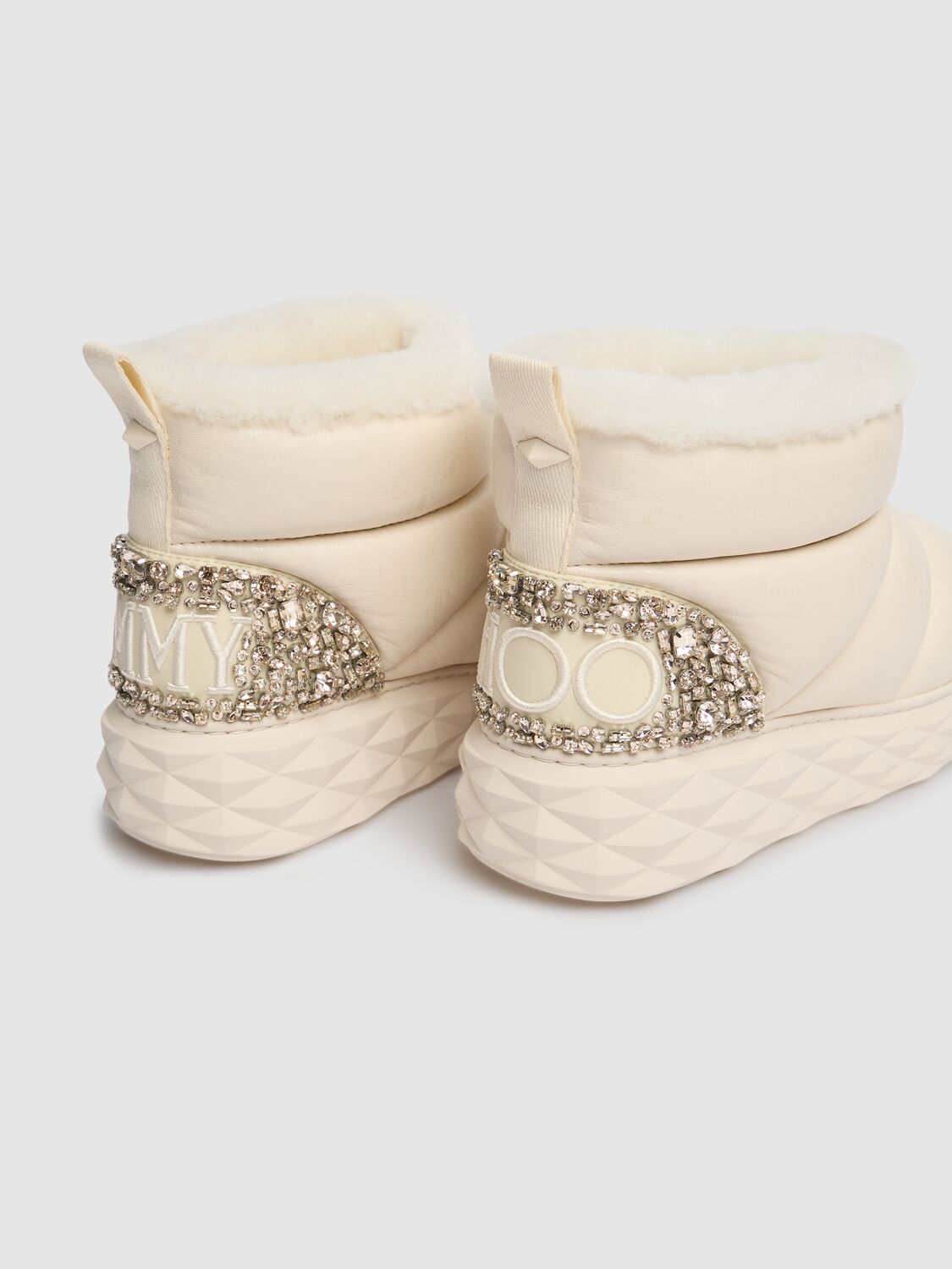 Shop Jimmy Choo 30mm Xan Shearling Snow Boots In White