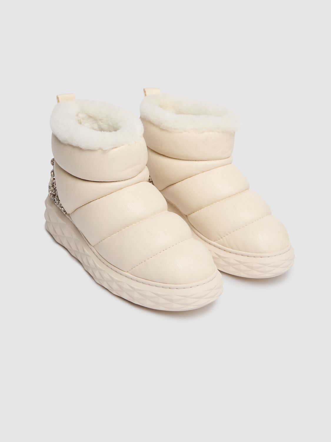 Shop Jimmy Choo 30mm Xan Shearling Snow Boots In White