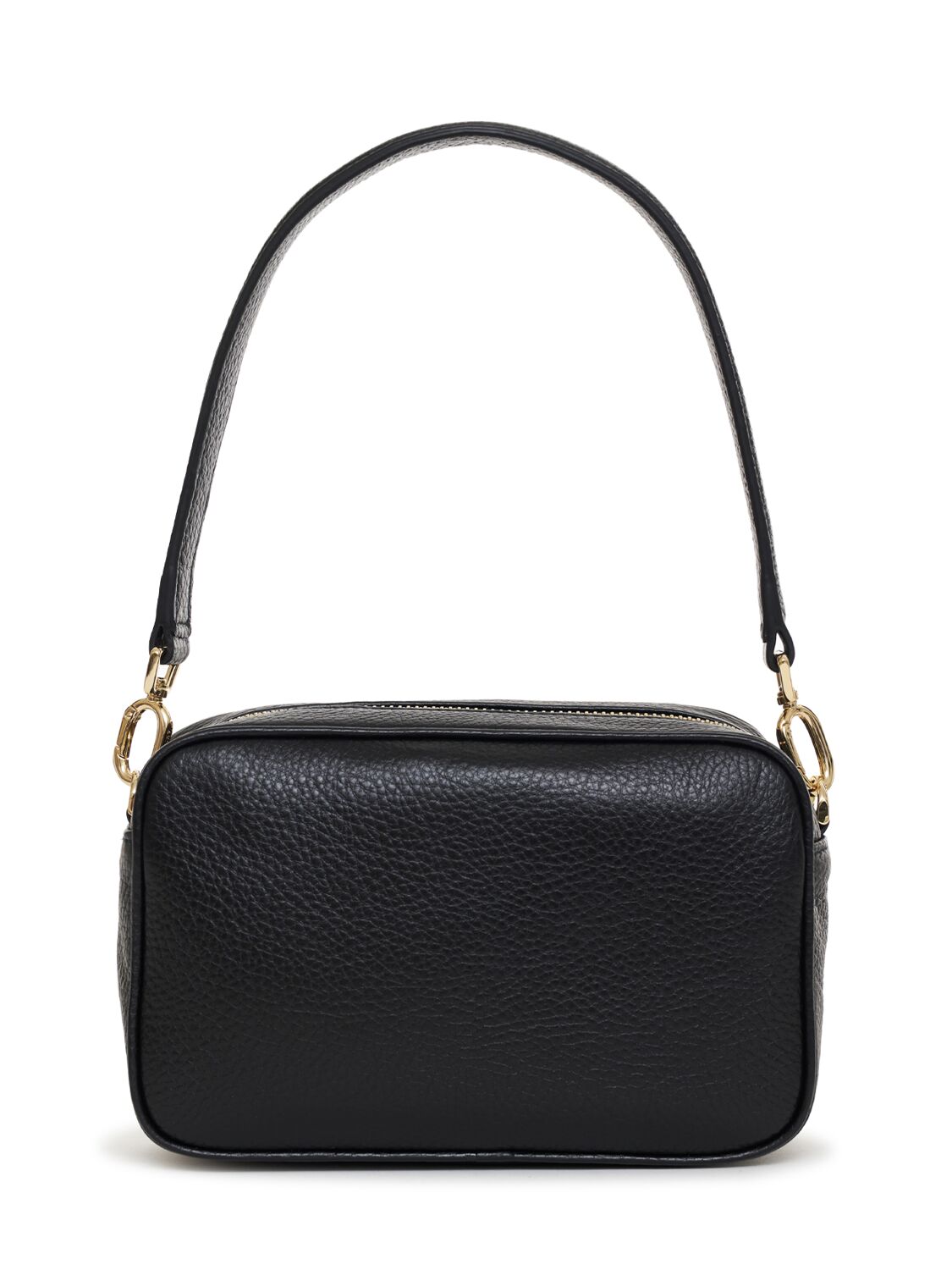 Shop Anine Bing Lili Pebbled Leather Shoulder Bag In Black