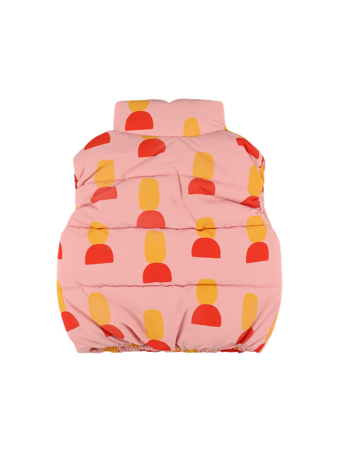 Jellymallow Printed Poly Puffer Vest In Pink