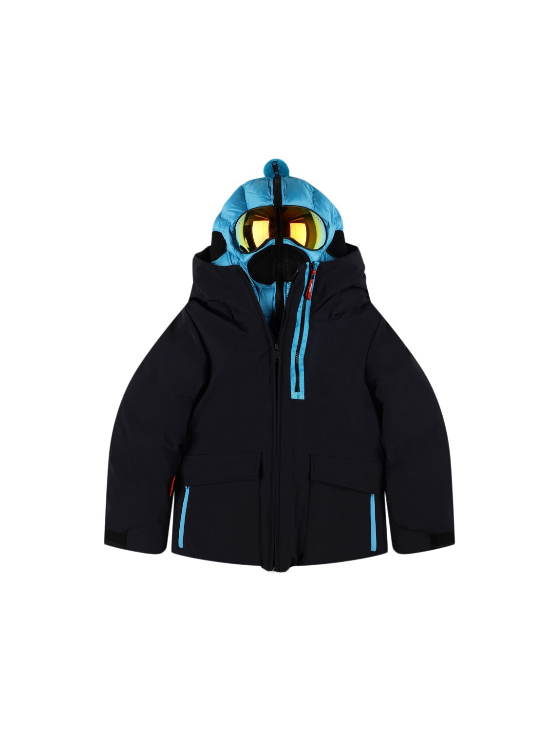 Ai Riders Hooded Nylon Ski Jacket In Blue