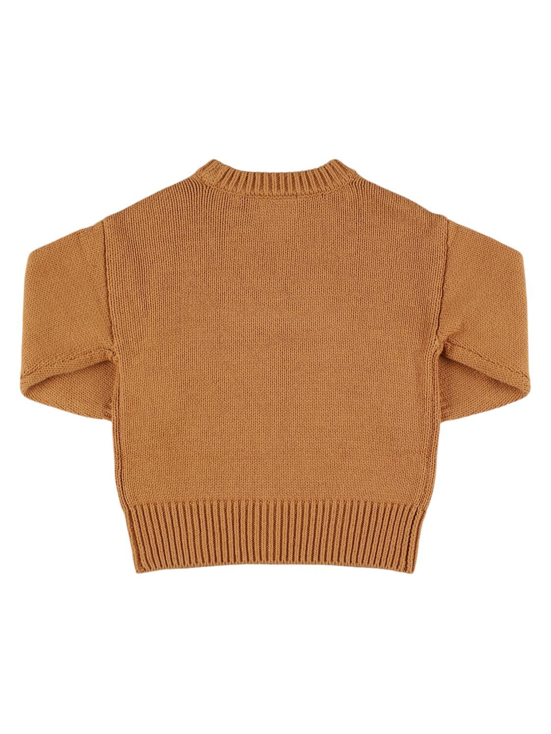 Shop Jellymallow Cotton Blend Knit Sweater In Beige