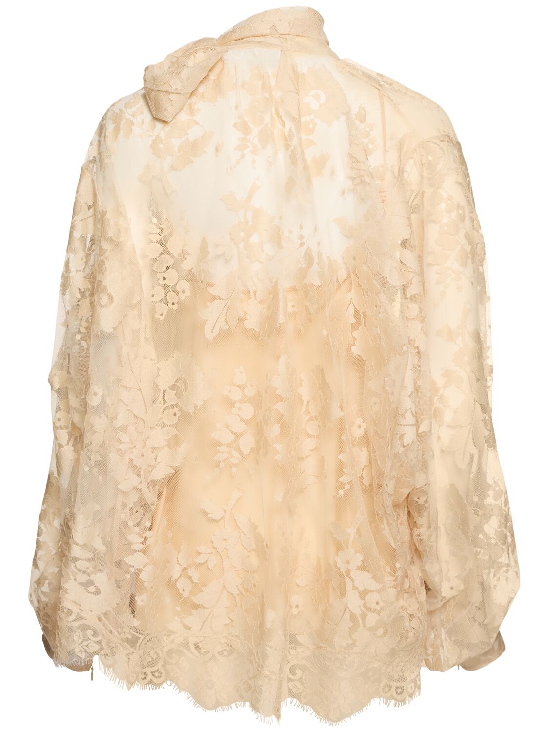 Shop Zimmermann Illustration Cotton Blend Lace Shirt In Light Beige