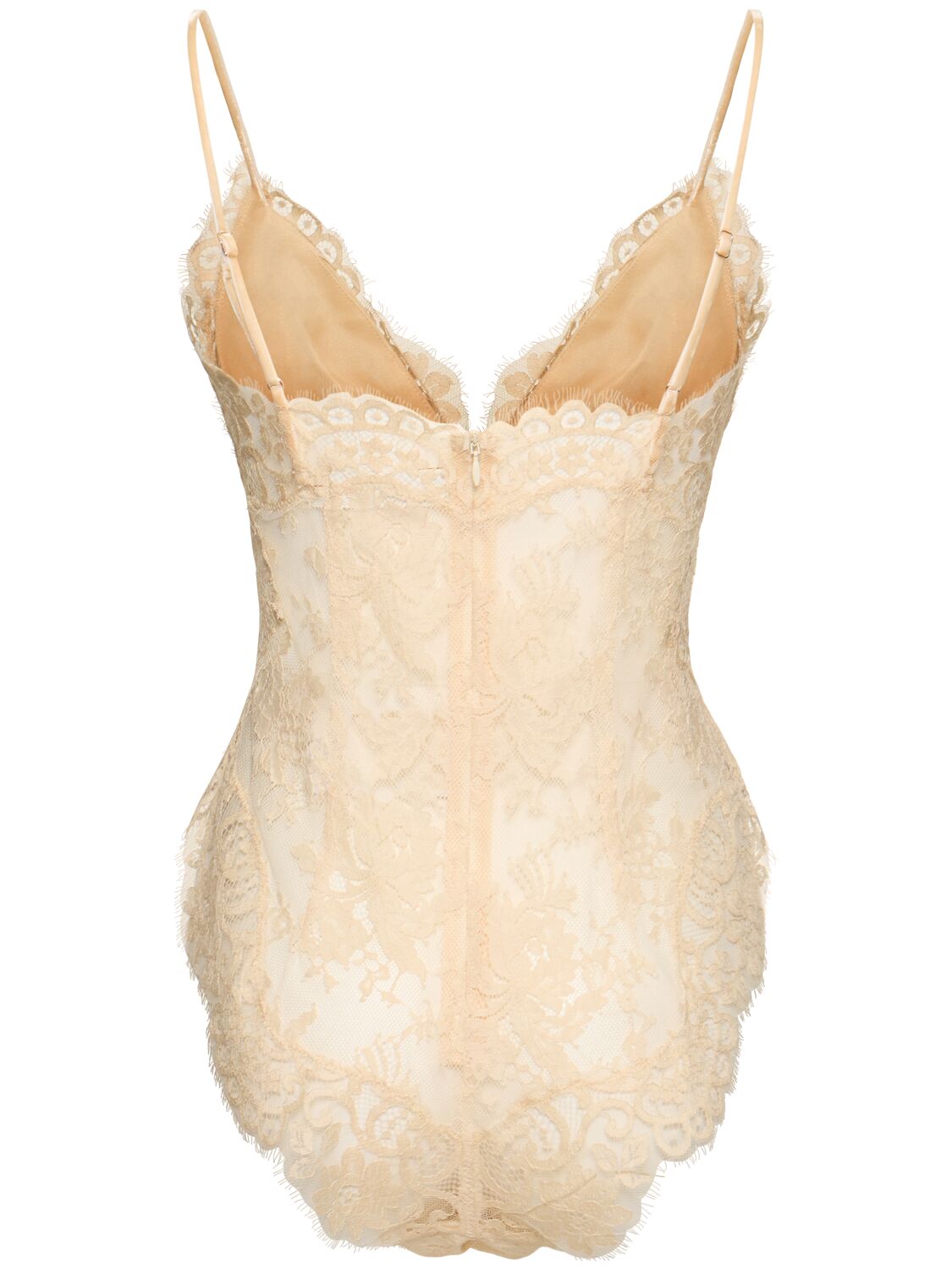 Shop Zimmermann Illustration Cotton Blend Lace Bodysuit In Cream