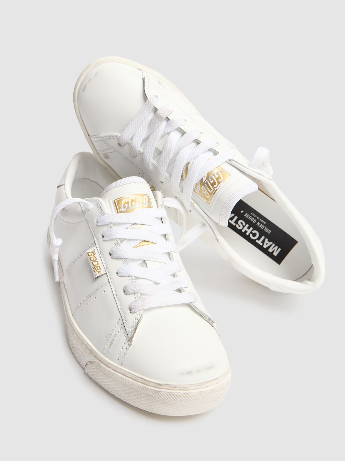 Golden Goose 20mm Matchstar Shiny Leather Sneakers In White