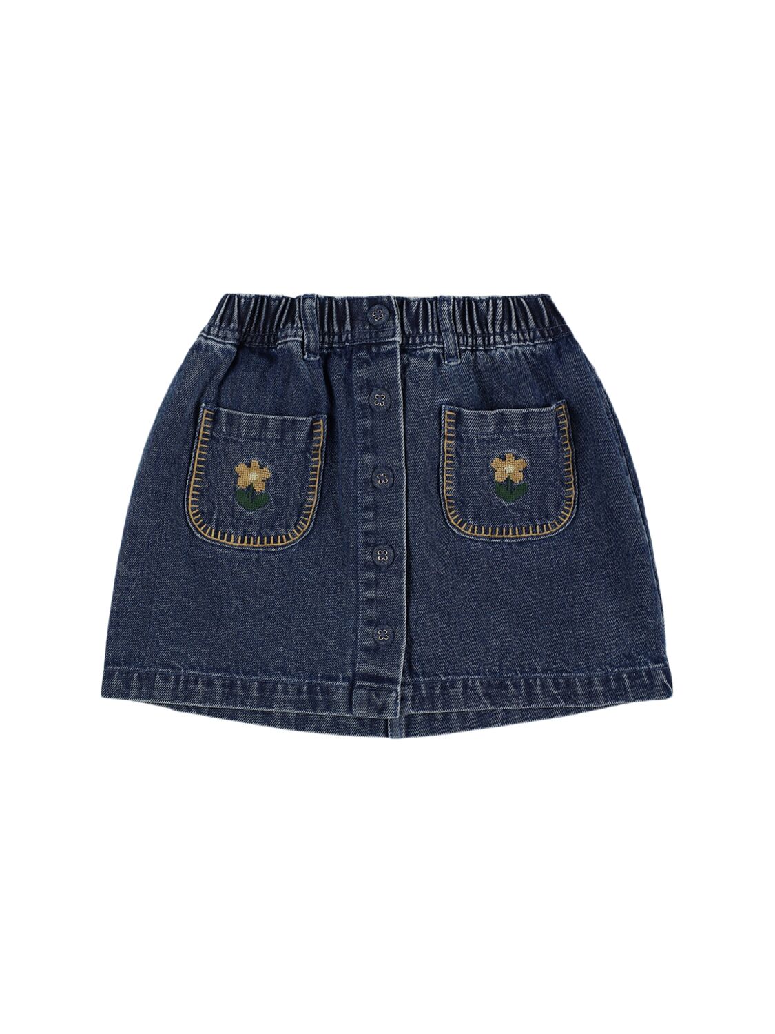 Emile And Ida Cotton Denim Skirt In Blue