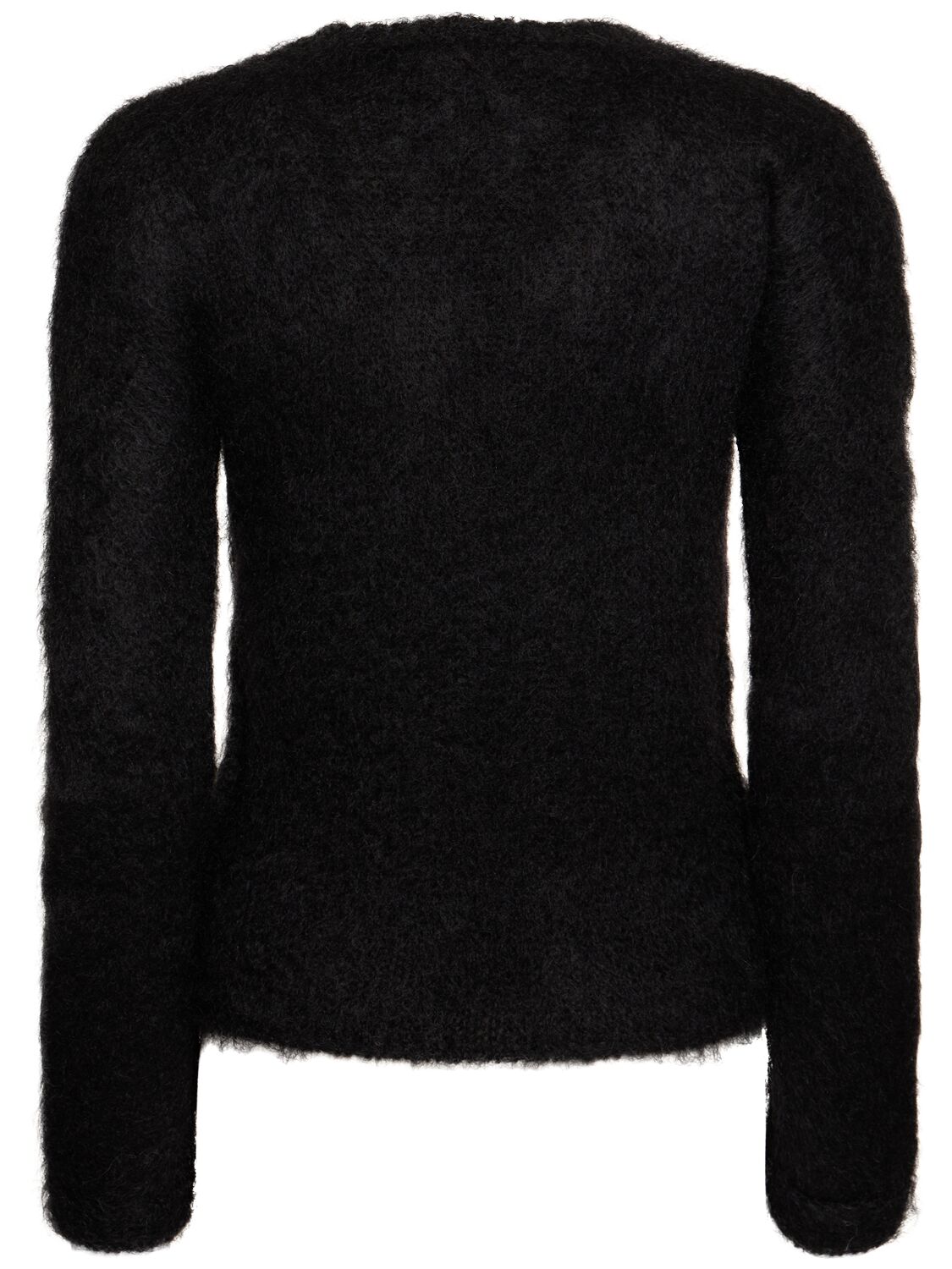 Shop Marni Mohair Blend Crewneck Sweater In Black