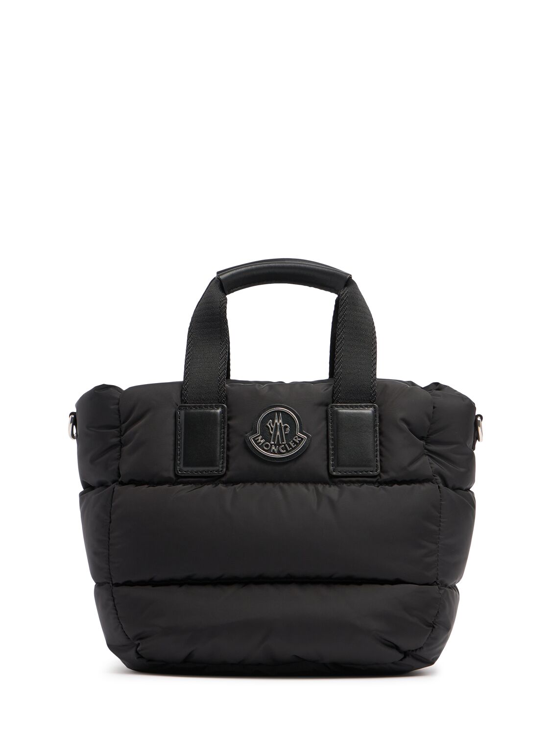 Moncler Mini Caradoc Quilted Nylon Tote Bag In Black