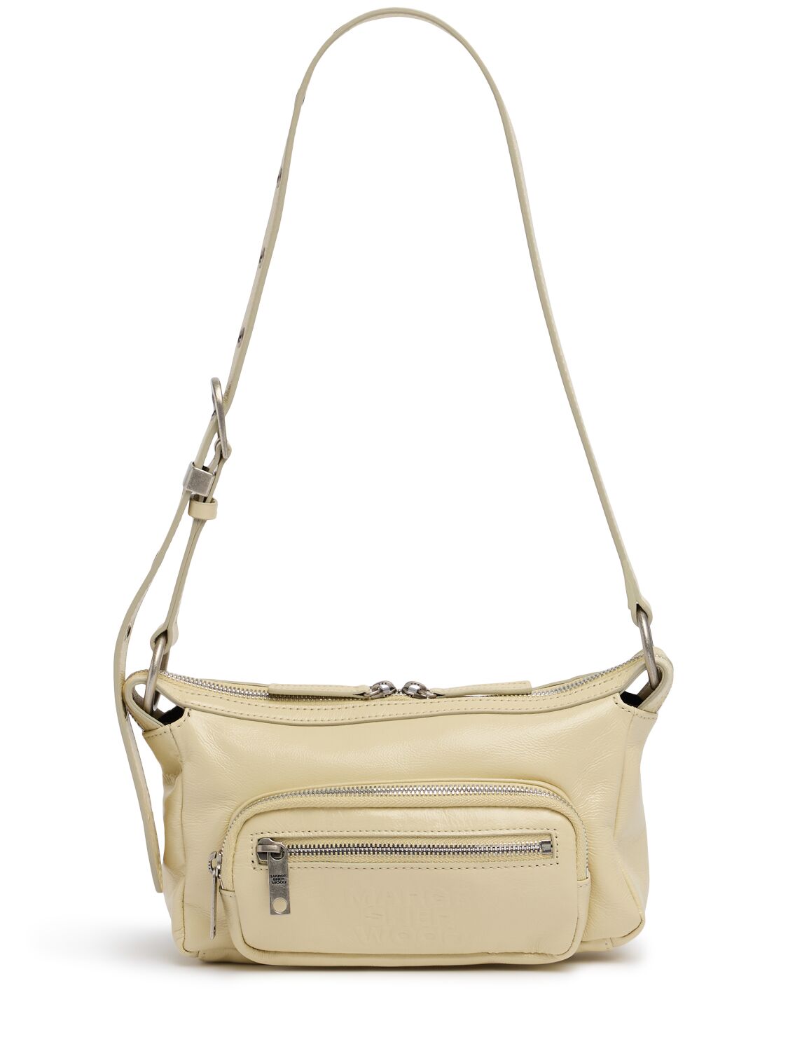 Marge Sherwood Mini Outpocket Glossy Leather Hobo Bag In Neutral