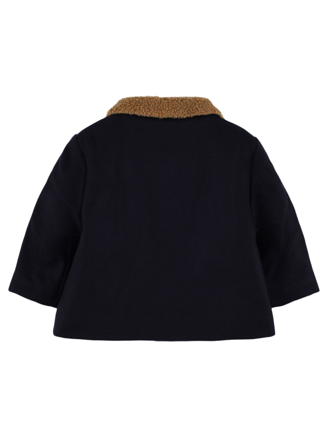 Shop Petit Bateau Wool Blend Jacket In Dark Blue