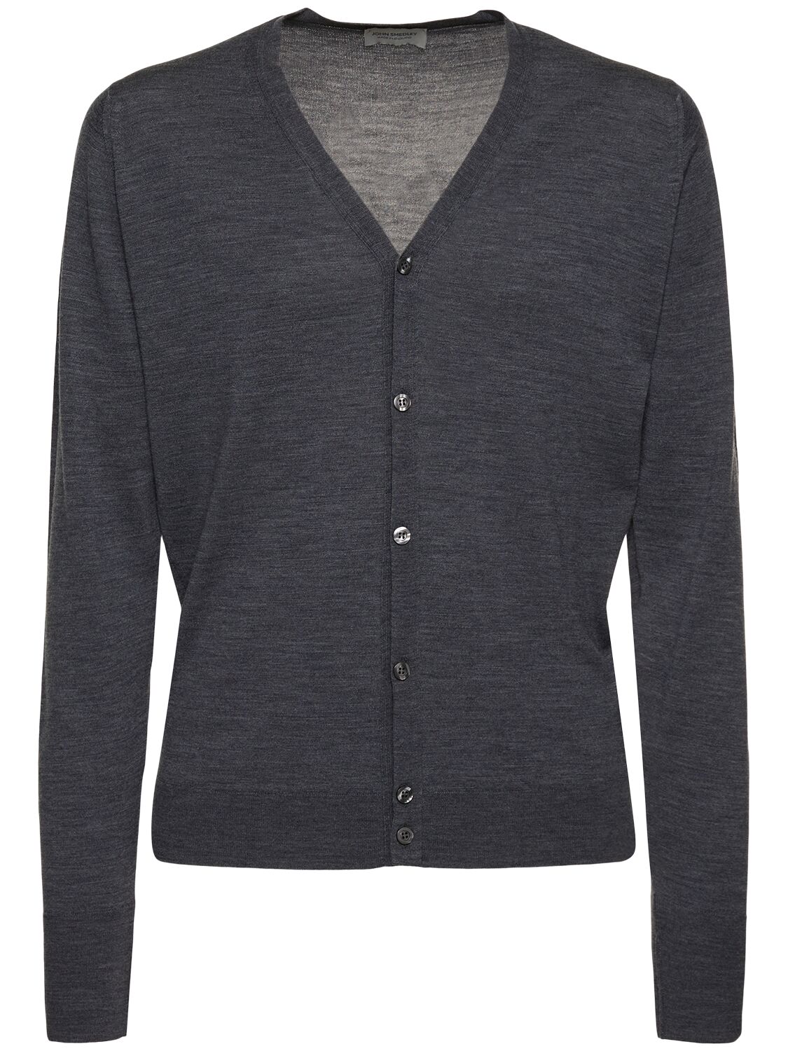 John Smedley Bryn Extrafine Wool Knit Cardigan In Gray