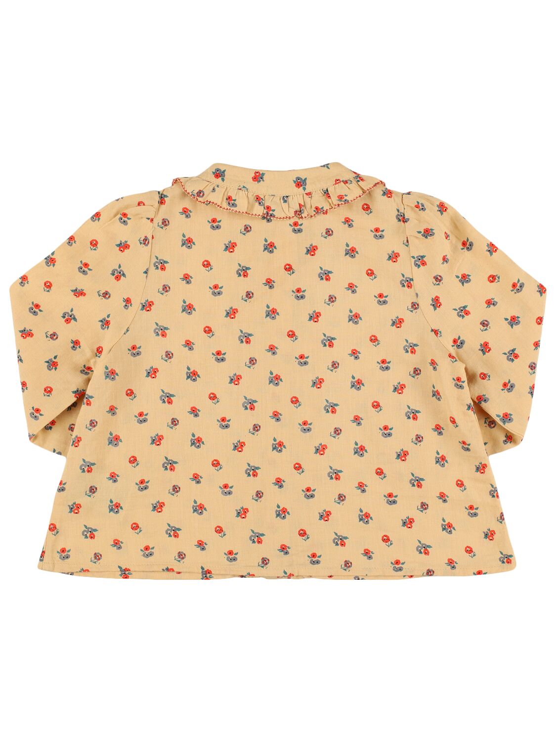 Shop Emile And Ida Printed Cotton Shirt In Beige/multi