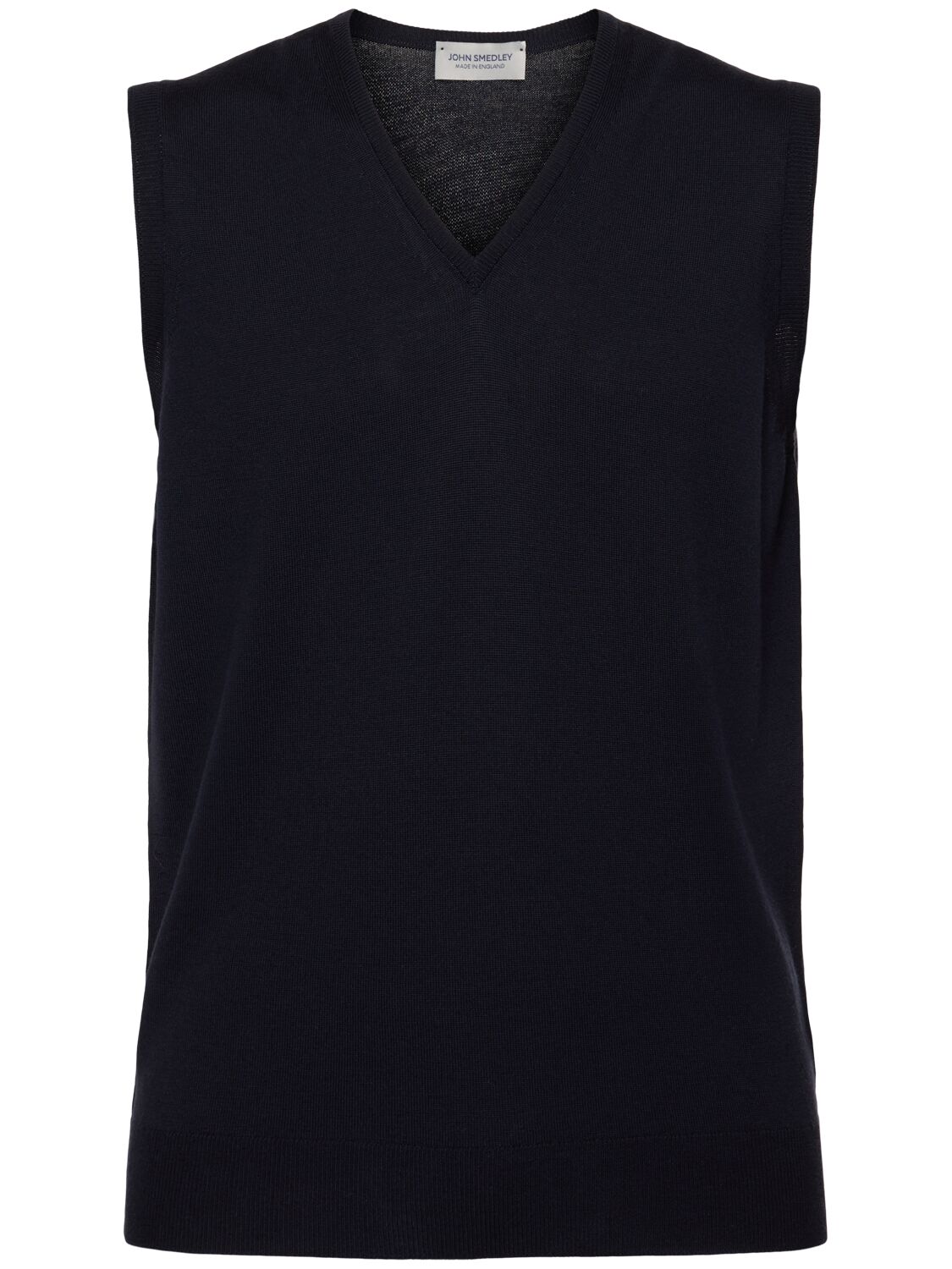 John Smedley Hadfield Extrafine Wool Knit Vest In Blue