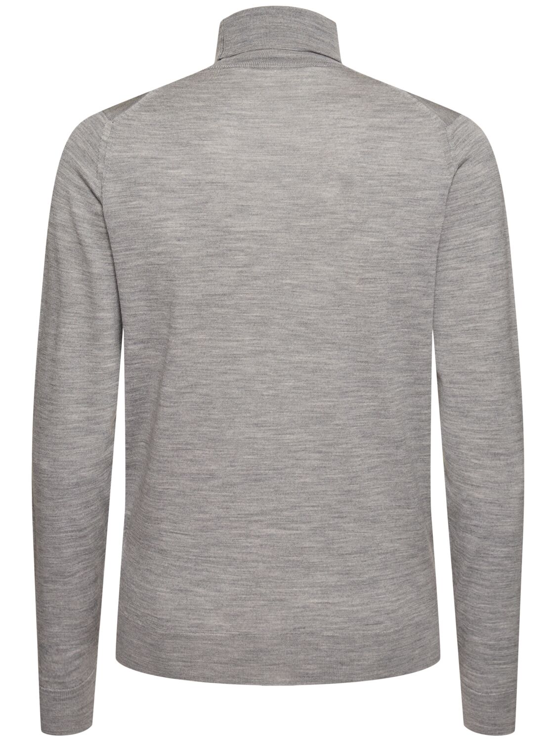 Shop John Smedley Cherwell High Neck Knit Sweater In Silver/grey