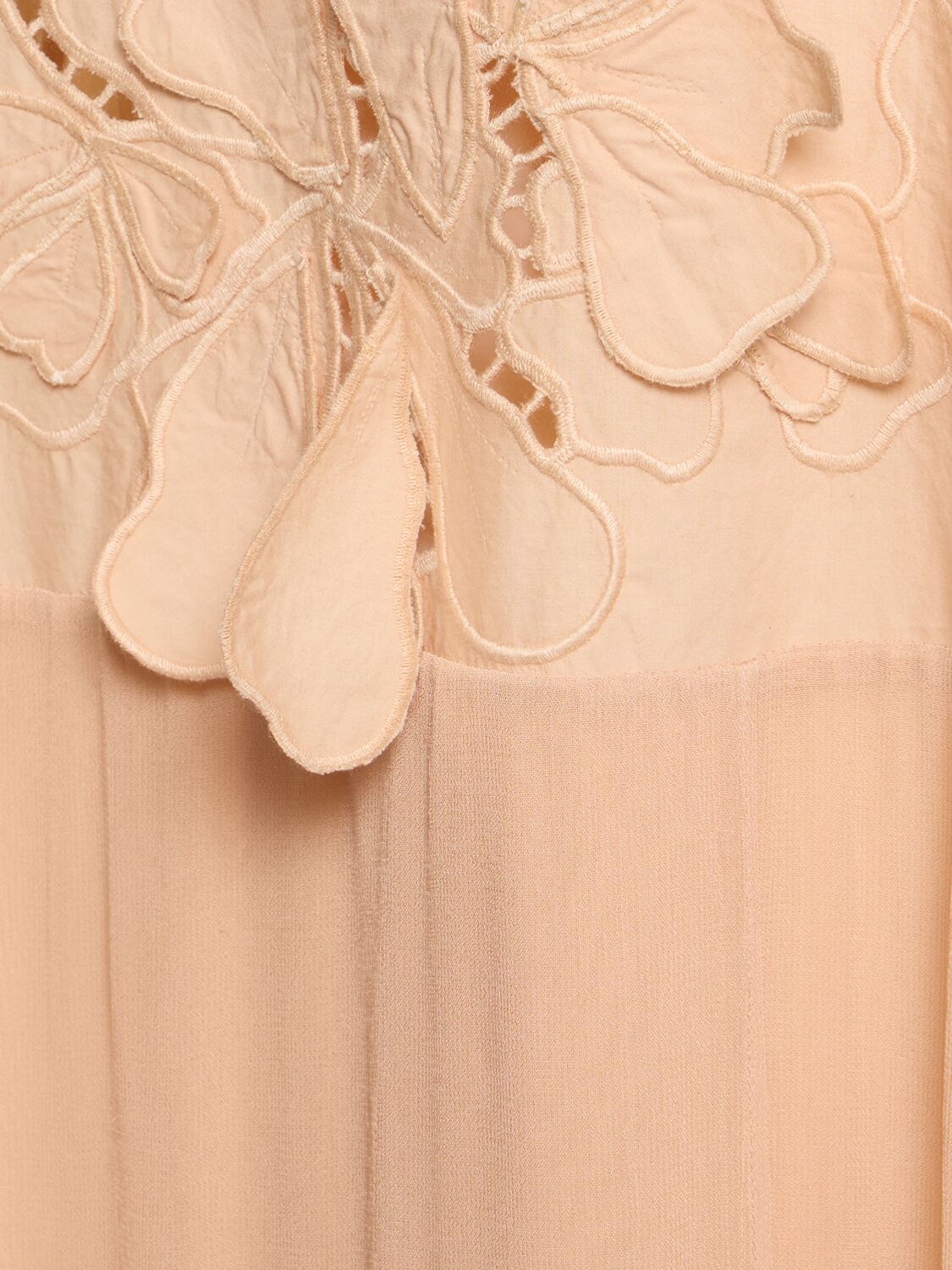 Shop Forte Forte En Fleur Embroidered Long Dress In Pink