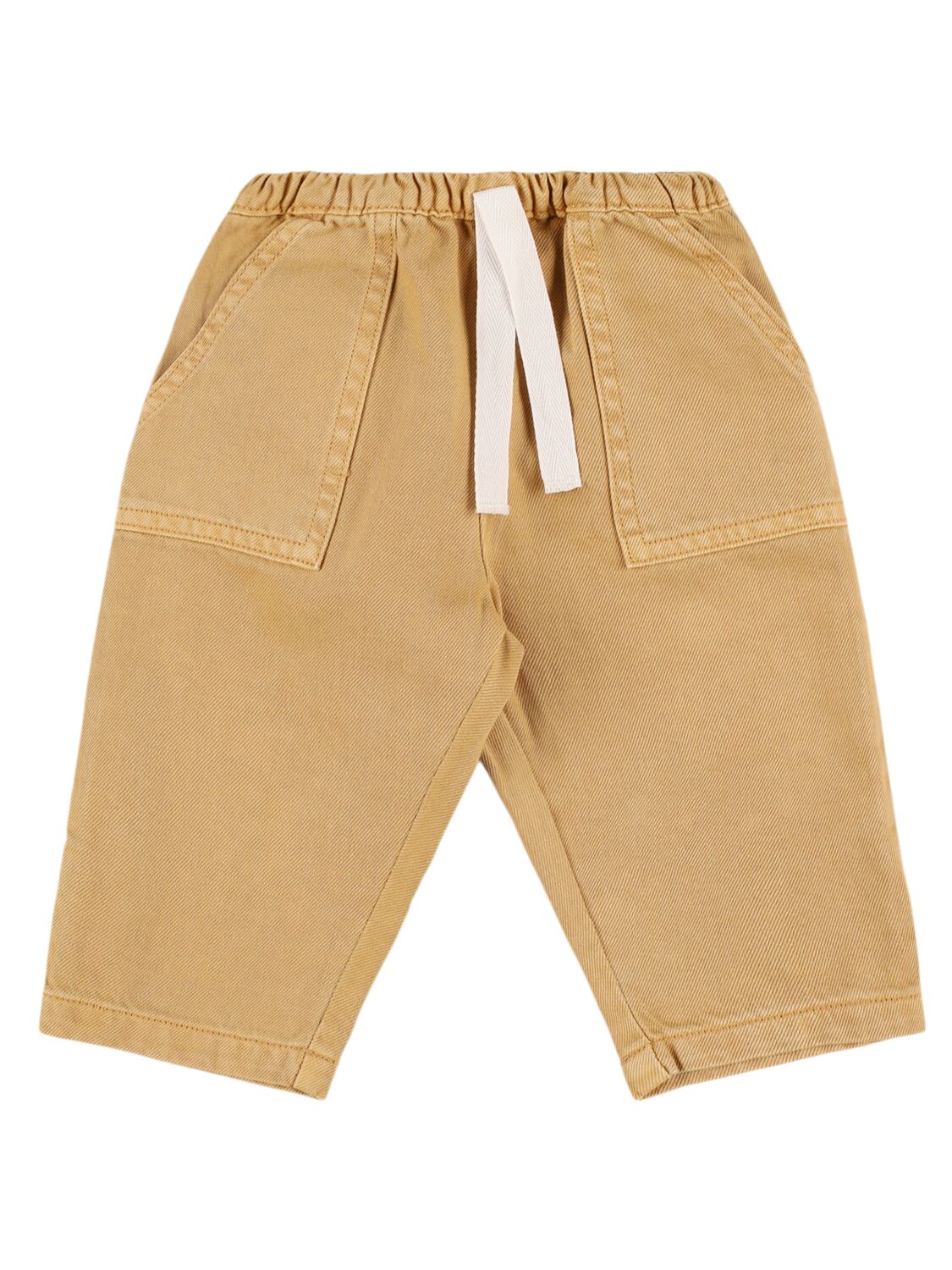 Petit Bateau Stretch Cotton Gabardine Pants In Light Brown