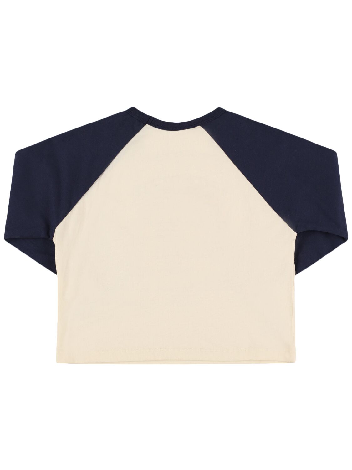 Shop The New Society Printed Cotton Jersey T-shirt In Beige/blue