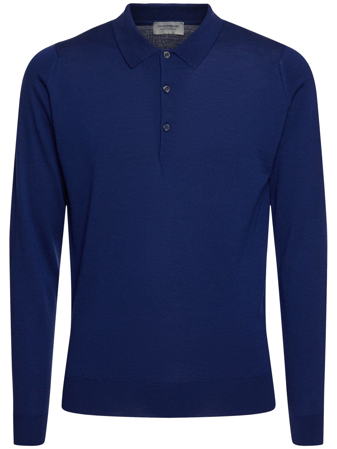 John Smedley Belper Extrafine Wool Knit Polo Jumper In Blue