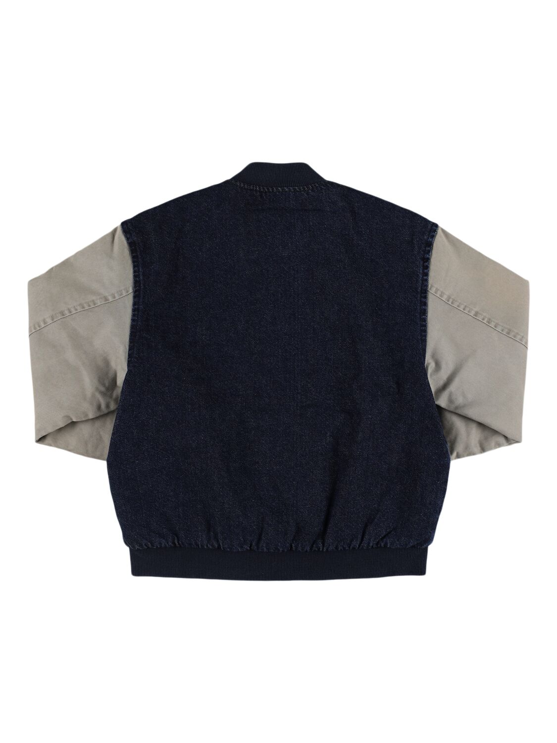 THE NEW SOCIETY COTTON DENIM BOMBER JACKET 