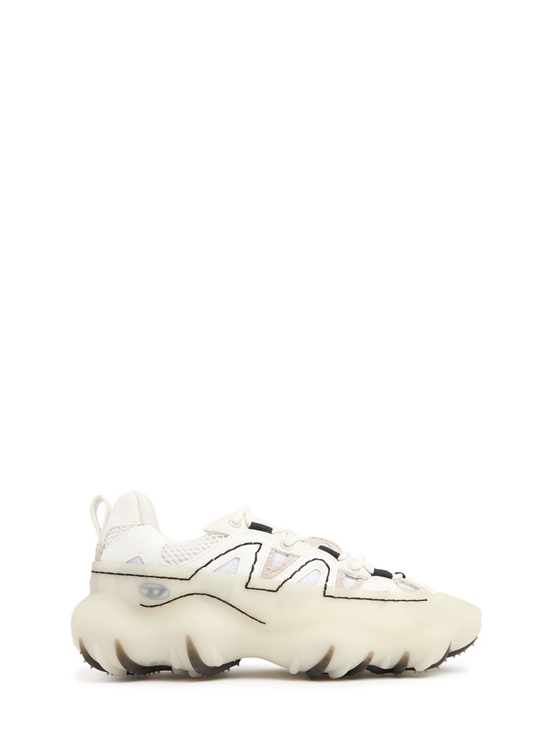 Diesel Sneaker Low-top Rivestite In Gomma In White